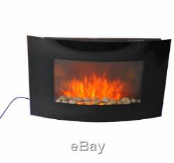 Led Backlit Glass Electric Wall Mounted Fireplace Fire Back Lights