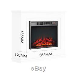 Luxury 1800W Electric Fireplace Suite with Suround LED Fire Log Burning Flame