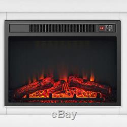 Luxury 1.8KW Electric Fireplace with Suround LED Fire Log Burning Flame Heater