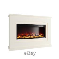 Luxury 2KW Electric Fireplace Suite LED Log Fire Burning Flame MDF Surround XL