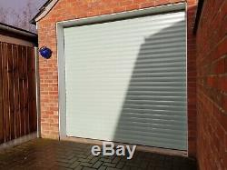 Made to Measure Remote Control Roller Garage Door in WHITE with fixings