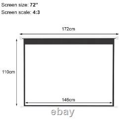 Manual Pull-Down Screen / Remote Control Electric Motorised Projector Screen HD