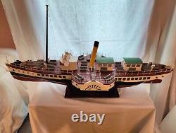 Medway Queen model boat ready for remote control, scratch built all wood