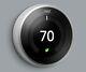 Nest 3rd Generation Learning Smart Thermostat In Stainless Steel With Base