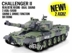 NEW Heng Long Radio Remote Control RC Challenger II Tank in Camo 1/16th 2.4GHz