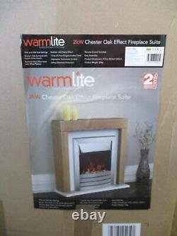 NEW WarmLite Electric Oak Effect Fireplace with Remote Control Boxed