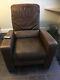 Natuzzi Brown Leather Electric Reclining Armchair With Remote Control