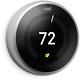Nest 3rd Generation Learning Stainless Steel Programmable Thermostat No Base