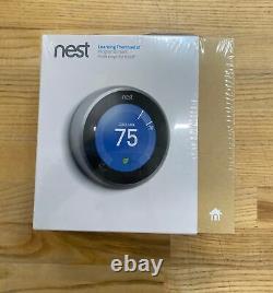 Nest Learning Thermostat 3rd Gen Stainless Smart Home T3007ES Silver New