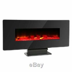 New 1400W 42 Wall Mounted Electric Fireplace Flame Effect Fire Heater + Remote