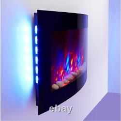 New 2020 Led Flames 7 Colour Side Lit Truflame Curved Wall Mounted Electric Fire