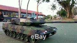 New 2.4G RC 116 Heng Long Leopard 2A6 Airsoft Tank Somking Remote Control Tank