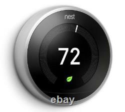 New Nest 3rd Generation Learning Stainless Steel Programmable Thermostat