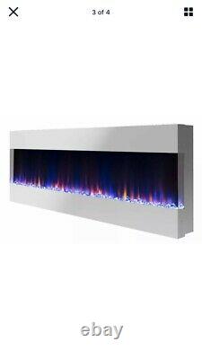 New Style Electric Fire 3 Sizes White or Black Wall Recessed Insert or Mantel