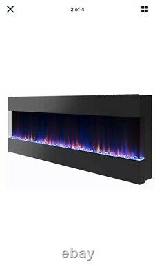 New Style Electric Fire 3 Sizes White or Black Wall Recessed Insert or Mantel