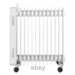 Oil Filled Radiator 11 13 Fin Electric Portable Heater Thermostat Black White UK