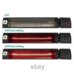 Outdoor Electric TILTING Wall Mounted Patio Heater with Free Remote Control 2kW