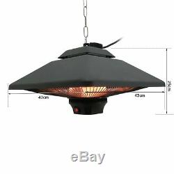 Outsunny 2kw Electric Heater LED Halogen Heating Hanging Light Outdoor Remote