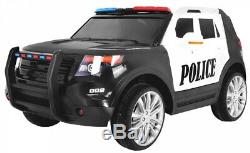 POLICE CAR JEEP SUV KIDS RIDE ON REMOTE CONTROL ELECTRIC CAR megaphone