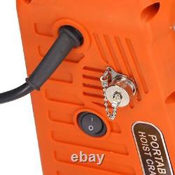 Portable 500KG Electric Hoist Winch Crane Remote Control Lifting UK Plug 220V