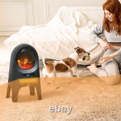 Portable Ceramic Space Heater with Remote Control and Overheat Protection Black