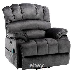 Power Lift Chair Electric Riser Massage Heat Recliner With Remote Control, Grey