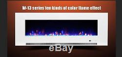 Pre Order 50 Inch Led Black Glass Wall Mounted Flushed Electric Fire 2020 Model