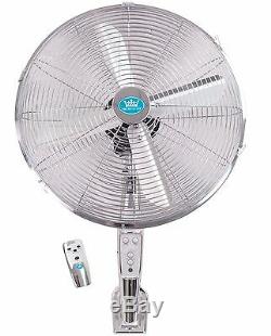 Prem-i-Air 16 Chrome Wall Mounted Cold Air Fan with Remote Control and Timer