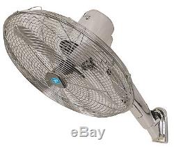 Prem-i-Air 16 Chrome Wall Mounted Cold Air Fan with Remote Control and Timer
