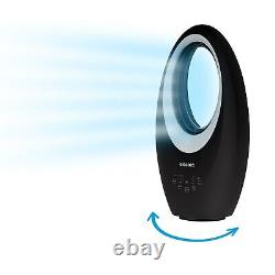 Quiet 24 Bladeless Tower Fan With Remote Control, Mood Light for Home & Office