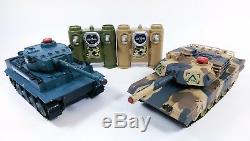 RTR Remote Control RC Infrared Military Army Battle Shooting Tank Set Of 2 Toy