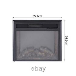 Recessed Electric Fireplace Wall Heater Fire LED Log Burning Flames Effect Stove