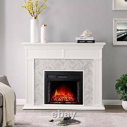 Remote Contro Electric Fire Fireplace 2KW LED Flat Glass Wall Heater Inset Stove