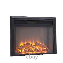 Remote Contro Electric Fire Fireplace 2KW LED Flat Glass Wall Heater Inset Stove
