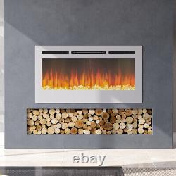 Remote Electric Fire 36/40/50/60in Recessed into Wall Mounted Fireplace Heater