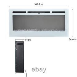 Remote Electric Fire 36/40/50/60in Recessed into Wall Mounted Fireplace Heater