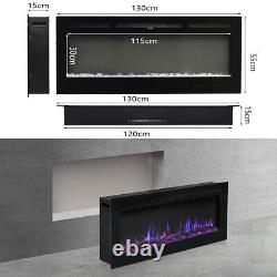 Remote Electric Fireplace 70-40 LED 10 Flame Wall Inset Fire Wall Mounte Heater