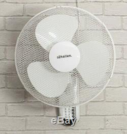 Schallen 16 Oscillating Wall Mounted Air Cool Fan with Timer & Remote in WHITE