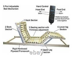 Single Electric Adjustable Remote Control Bed. Headboard included