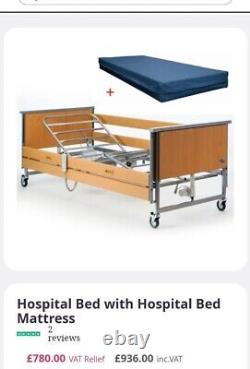 Single Electric disability bed+Mattress+Remote control& plug &Toilet aid