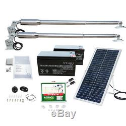 Solar Electric Swing Gate Opener Kit Door Operator Double Arm withRemote Control