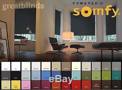 Somfy Electric Blackout Roller Blinds with Remote Control Fast Delivery