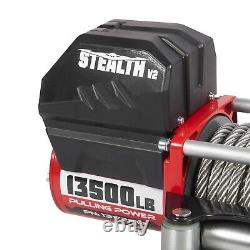 Stealth Electric Winch 12v 13500lb/6125kg Steel Rope, 2 Wireless Remote Controls