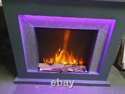 Studio Sparkle Electric Fire Suite with Remote Control LED Lights Damaged 4875