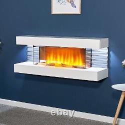 Sureflame WM-9332 Electric Wall Mounted Fireplace Heater White Remote Control