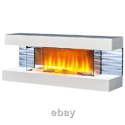 Sureflame WM-9332 Electric Wall Mounted Fireplace Heater White Remote Control