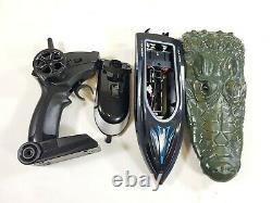 UK 2.4G Remote Control Electric Crocodile Head RC Boat Twin Motor Water Toys