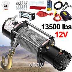 Updated Electric Winch 12v 13500lb/6075kg Steel Rope Wireless Remote Control UK