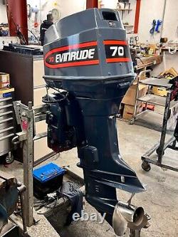 Used 70hp Evinrude ex RN 2 stroke Longshaft, electric start, remote control