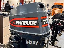 Used 70hp Evinrude ex RN 2 stroke Longshaft, electric start, remote control